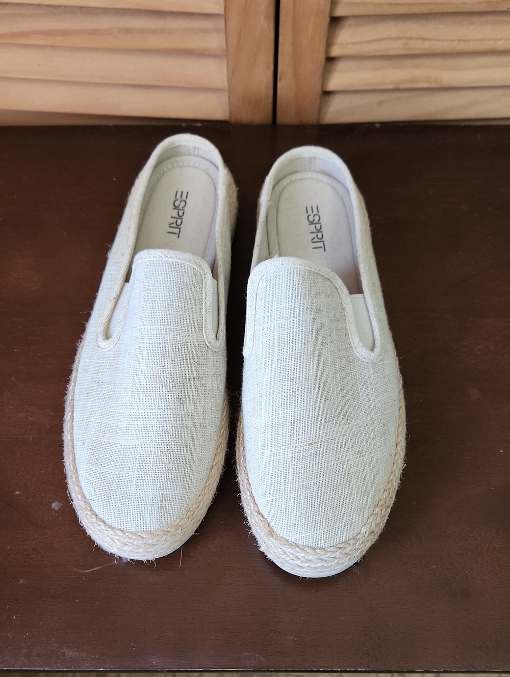Esprit Men’s Cream Slip-On Espadrilles